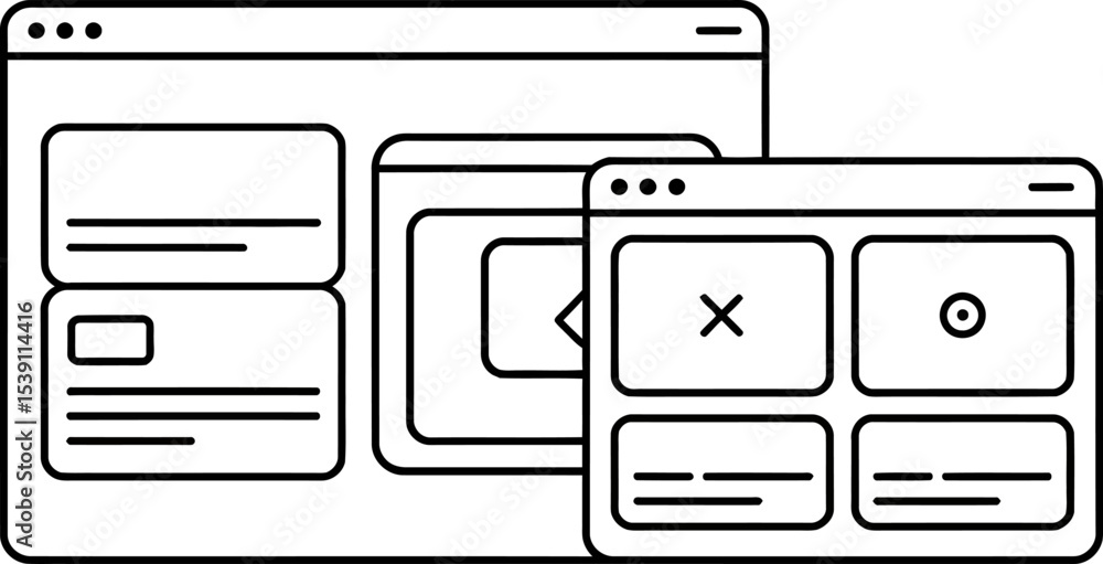 Poster website mockup template design for ui ux design showcase and presentation of web page layout concept