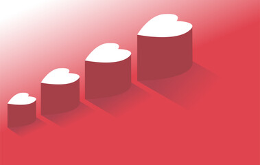 heart shaped steps, climbing to the top