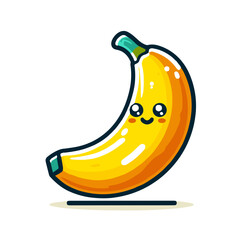 Cheerful banana character for kids' apparel, stationery, and playful product designs on transparent background
