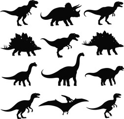 Dinosaur Silhouette Vector - Prehistoric Animal Icon