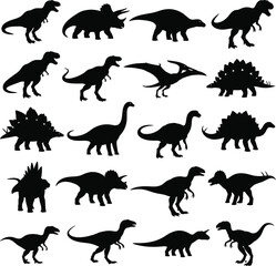 Dinosaur Silhouette Vector - Prehistoric Animal Icon