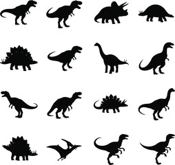 Dinosaur Silhouette Vector - Prehistoric Animal Icon