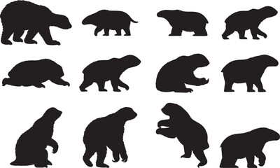 Megatherium Silhouettes