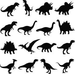 Dinosaur Silhouette Vector - Prehistoric Animal Icon
