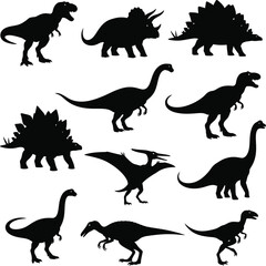 Dinosaur Silhouette Vector - Prehistoric Animal Icon