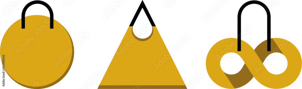 Poster abstract geometric shapes vector design circle triangle infinity symbol gold color modern minimal st