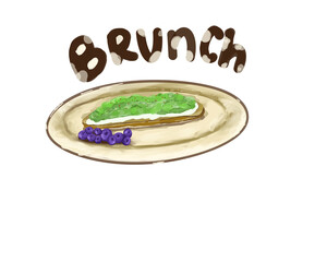 fresh fruit and avocado toast 