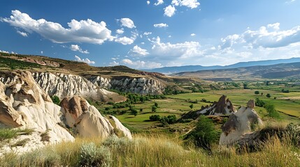 Panoramic mountain landscape of the Aladağlar National Park
