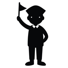 Small Child Giving Salute In School Parade