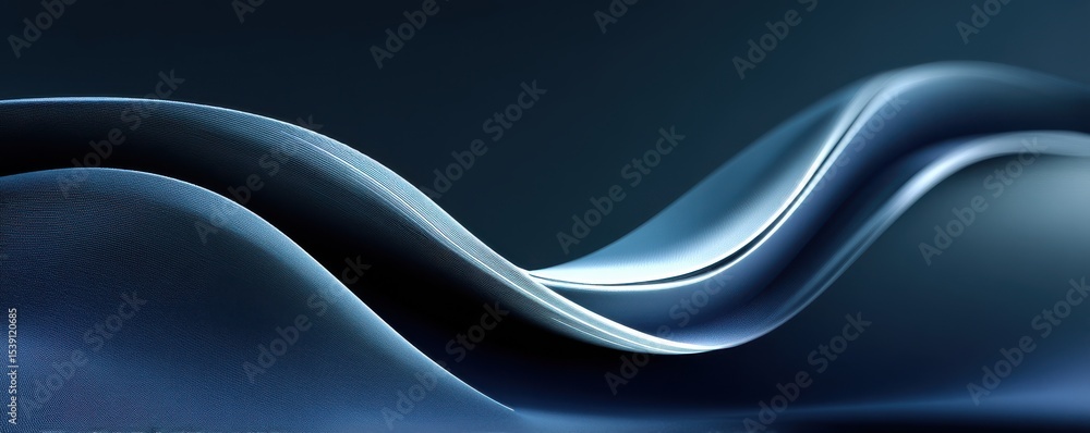 Poster abstract blue wave pattern with textured details and flowing curves