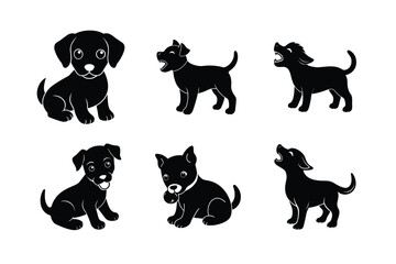 dog silhouette different style design bundle
