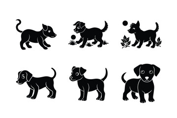 dog silhouette different style design bundle