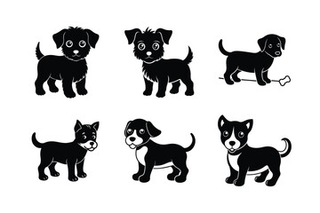 dog silhouette different style design bundle