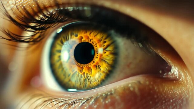 Close-up of eye with yellow iris
