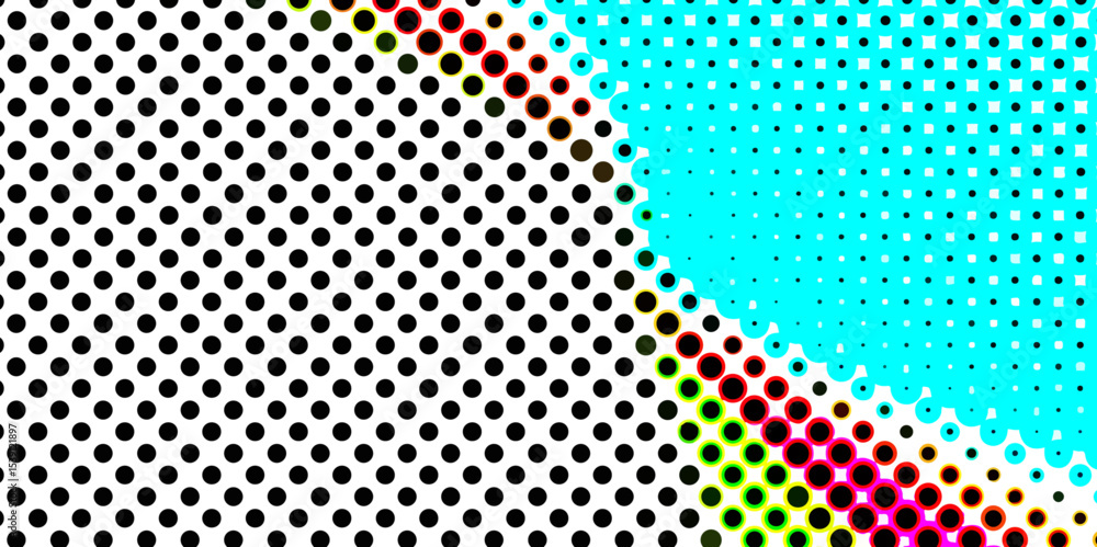 Fototapete abstract multi-colored halftone dots artistic design pop art pattern of geometric shapes colorful ba