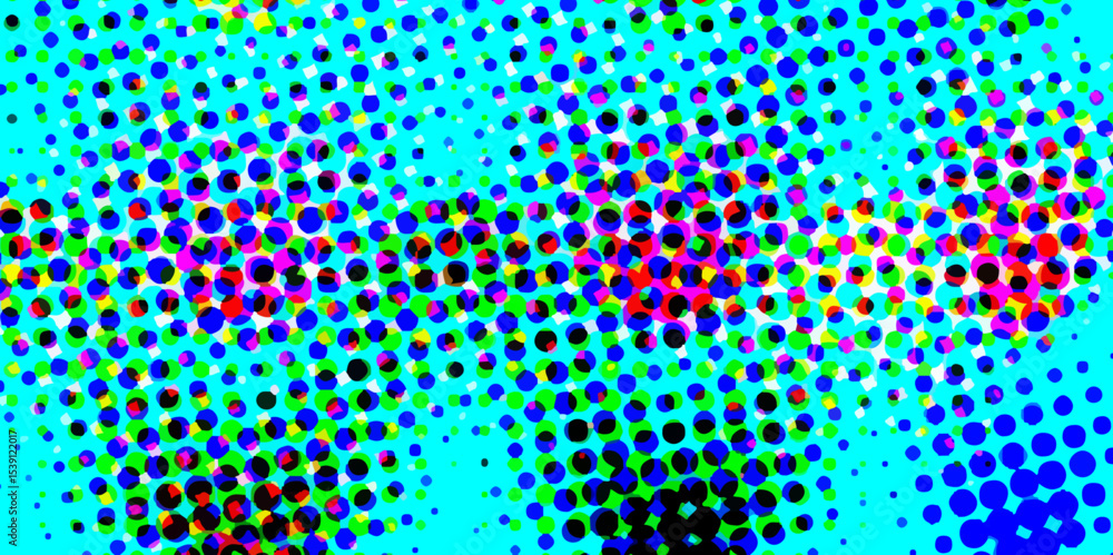 Poster abstract multi-colored halftone dots artistic design pop art pattern of geometric shapes colorful ba
