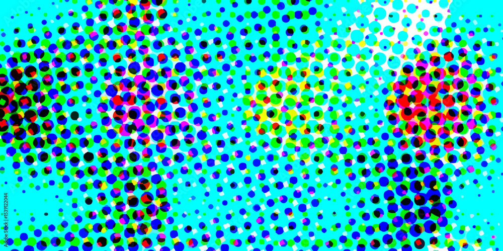 Poster abstract multi-colored halftone dots artistic design pop art pattern of geometric shapes colorful ba