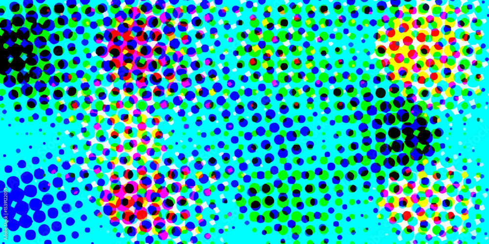 Poster abstract multi-colored halftone dots artistic design pop art pattern of geometric shapes colorful ba
