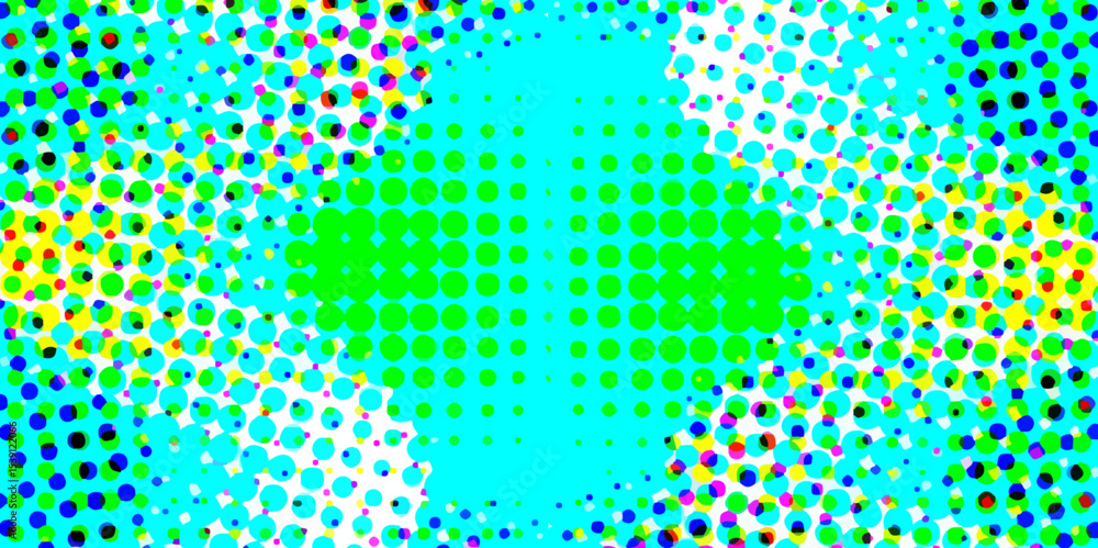 Poster abstract multi-colored halftone dots artistic design pop art pattern of geometric shapes colorful ba