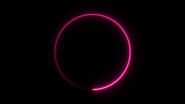 5 to 1 second modern digital countdown timer neon light style on black background,5 seconds simple countdown timer. Circle countdown timer 5 sec animation.