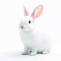 Fototapeta premium white rabbit isolated on white