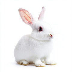 Obraz premium white rabbit on white background