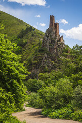 View to the ruins of medieval Vovnushki