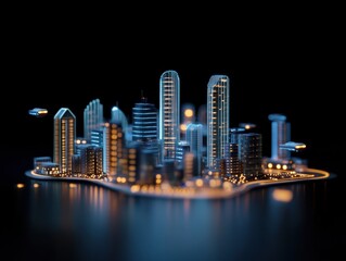 Fototapeta premium Futuristic city island