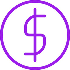 Obraz premium Dollar coin single icon vector illustration