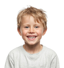 Joyful child smiling studio portrait bright happiness concept cut out png