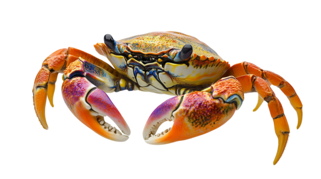 Red crab isolated on a white background, perfect for seafood, meal, or gourmet dinner designs