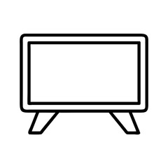 Naklejka premium Simple Line Drawing of a Retro Television Set