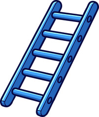 Simple Blue Ladder Illustration with Detailed Design