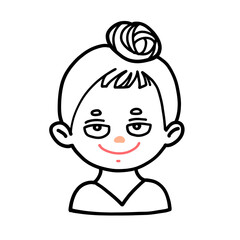 Proud Girl – Confident Line Art Illustration
