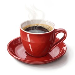 Aromatic Coffee in a Red Cup Simple Joy for the Day