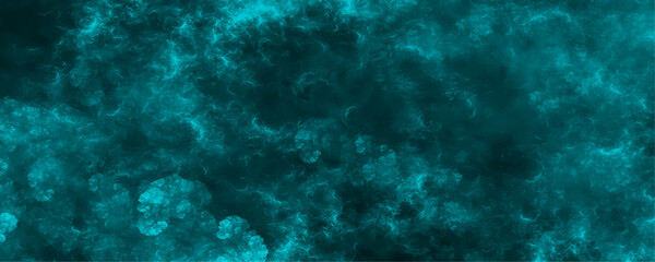 Abstract blue background with particles dark teal fractal smoke textured design. Minimalist background featuring a teal fractal pattern.	
