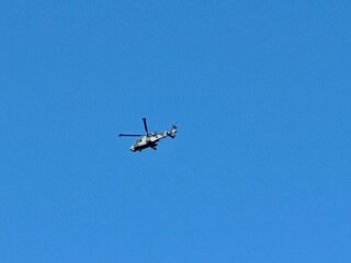 Military helicopter  in the sky