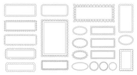 Obraz premium Collection of Decorative Frames Rectangular, Oval, and Square Border Designs for Digital Art and Crafts
