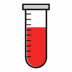 Illustration of a blood sample in a test tube with measurement markings