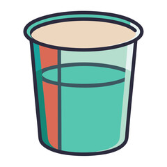 Stylized illustration of a glass of water against a White background