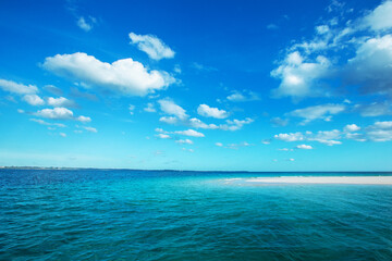 Beautiful sky and blue sea