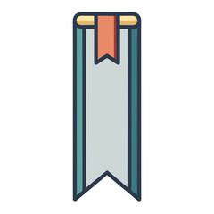 Stylized Icon of a Book with a Red Bookmark in the Center