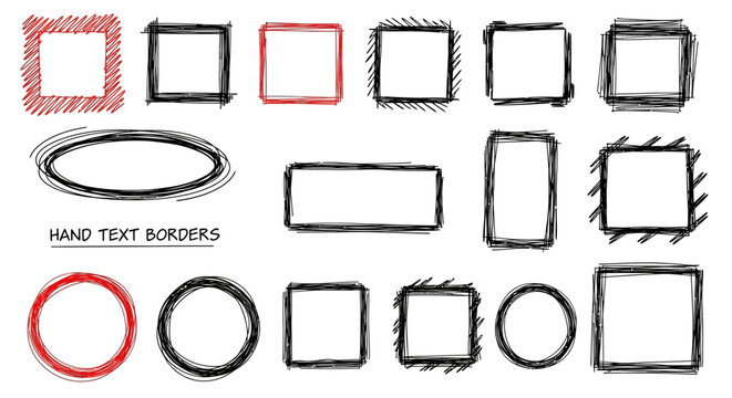 Hand-Drawn Text Borders A Collection of Sketchy Frames and Shapes for Design Projects
