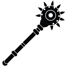 ai-art-generation-wand icon black silhouette vector illustration on transparent background