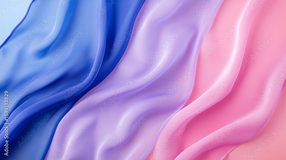 Poster soft flowing waves of blue, purple, and pink create an elegant, abstract gradient background with sm