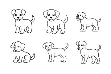 Dog different style line art design bundle