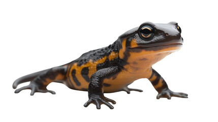 Amphibian common toad isolated on white background