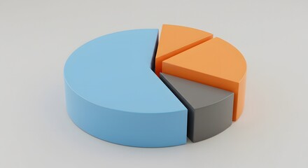Pie chart slice separated slightly from circular whole