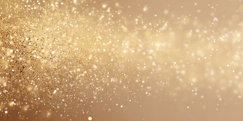 Fototapeta premium Abstract background of golden glitter and bokeh lights on a beige gradient surface texture effect