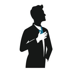 Man Singing National Anthem With Hand On Heart